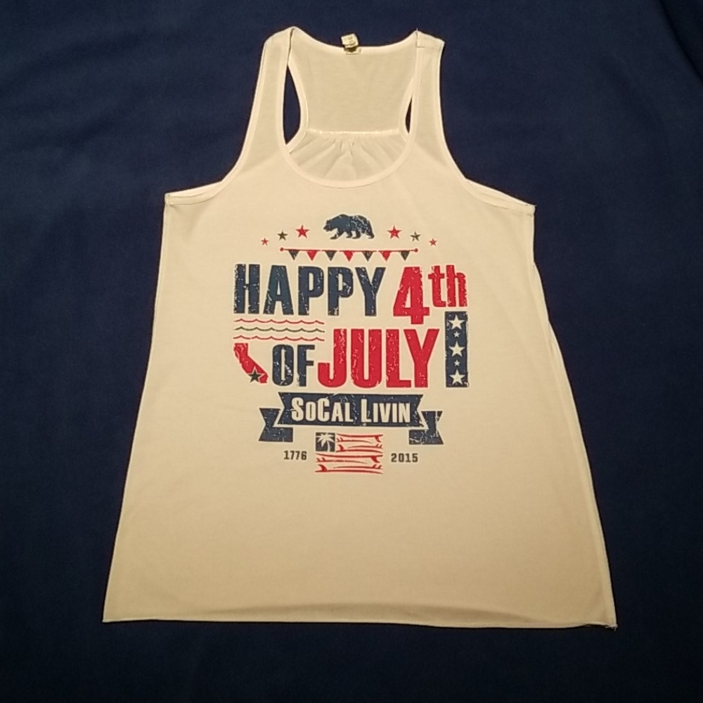 Razor back tank top white